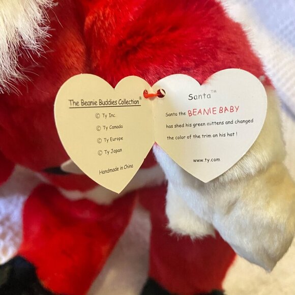 Ty Beanie Buddies Santa Beanie Baby Christmas Plush Toy Red & White 14” w/ Tag - Picture 2 of 15